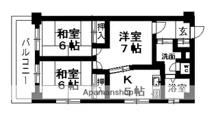 コーポ皇山【303号室】の間取り