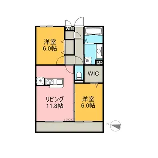 プリムヴェール 十五番館【1階】の間取り