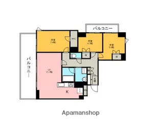ドゥーエ大宮【12階】の間取り
