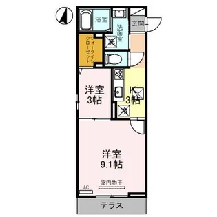クレール西大宮【1階】の間取り