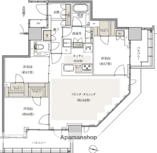 大宮スカイ&スクエア ザ・タワー【22階】の間取り