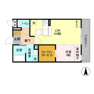 プレシャスガーネット【1階】の間取り