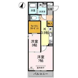 ルシエール氷川【301号室】の間取り