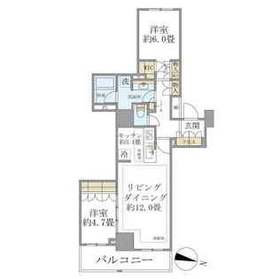 大宮スカイ&スクエア ザ・タワー【5階】の間取り