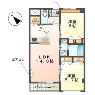 SUNSHINE RESIDENCE【1階】の間取り