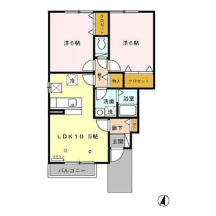 クレアール B【1階】の間取り