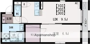 IXO・北大宮【1階】の間取り