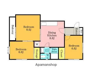 サニースクエア【205号室】の間取り