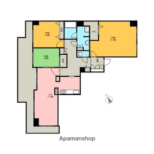 ライオンズタワー谷塚【1211号室】の間取り