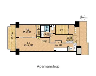 コーポレート草加旭町1号棟【1-402号室】の間取り