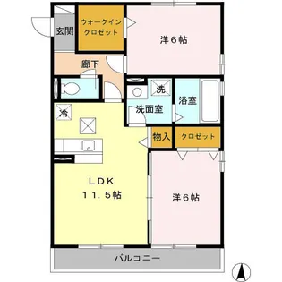 インペリアルN・Y【1階】の間取り