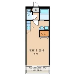 シャンブル英美【4階】の間取り