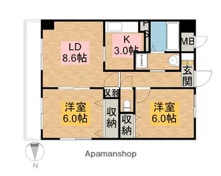 リレント谷塚【9階】の間取り