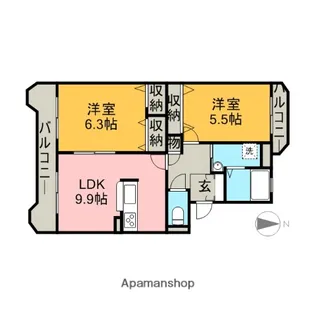 サンフォレスト【303号室】の間取り