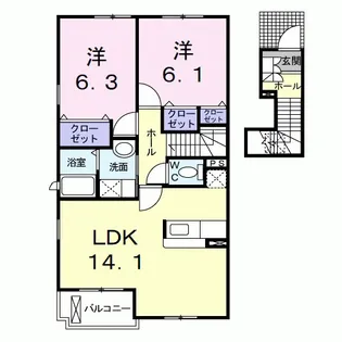 メゾンファミーユ【2階】の間取り