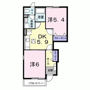 ハピネス瀬崎【101号室】の間取り