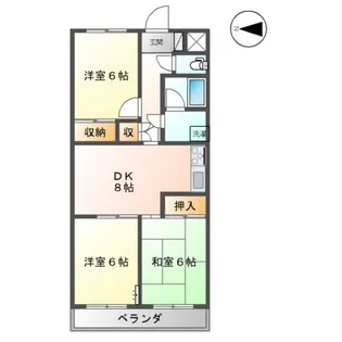グランディールYOKOYAMA Ⅱ(グランディールヨコヤマ)【3階】の間取り