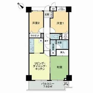 ライオンズマンション草加東【3階】の間取り