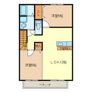 アムールA棟【2階】の間取り