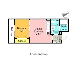 1DKの間取り画像