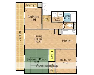 グランコート草加【4階】の間取り