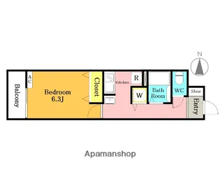 リーブルファイン獨協大学前 2号棟【102号室】の間取り