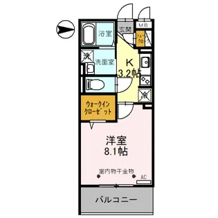 レーヴ・シェソワ【2階】の間取り