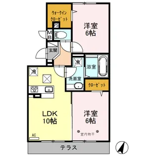 ロイジェントパークス草加手代 C【1階】の間取り