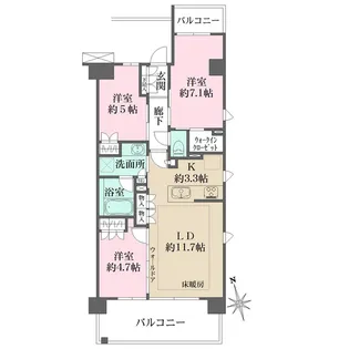 ジオ八潮ウエストレジデンス【2階】の間取り