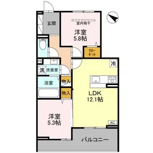 (仮)DーROOM八幡町【2階】の間取り