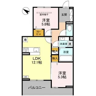 (仮)DーROOM八幡町【2階】の間取り