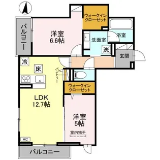 FORTUNA DUO【106号室】の間取り