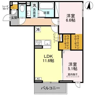 FORTUNA DUO【202号室】の間取り