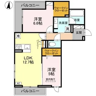 FORTUNA DUO【206号室】の間取り