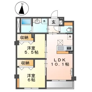 メゾンボヌールA【1階】の間取り