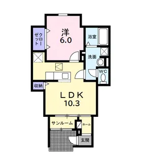 ルミエール ワイズ【1階】の間取り