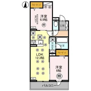 リヴェール・パルコ【1階】の間取り