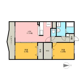 リズ センティア B【3階】の間取り