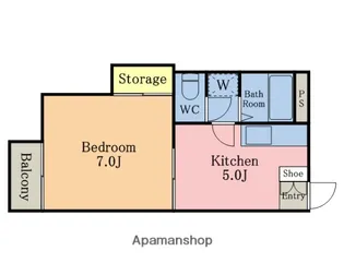 ストロベリーフィールズ【206号室】の間取り