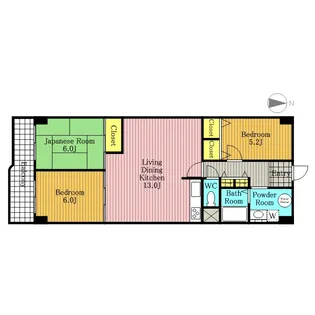 恒陽大宮公園マンション(コウヨウ)【623号室】の間取り