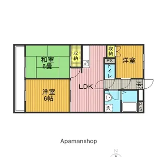 サンハイツ石田【1階】の間取り