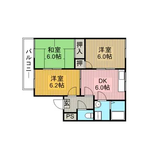 メゾンドネージュ6号館【102号室号室】の間取り