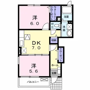 プレパルク南平野B【1階】の間取り