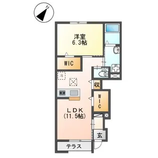 ルミエールドゥース【1階】の間取り