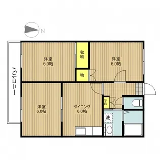 グランハイム岡田B棟【103号室号室】の間取り