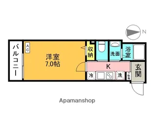 ウエストガーデン大和田【205号室】の間取り
