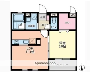 マイエス櫛引【1階】の間取り