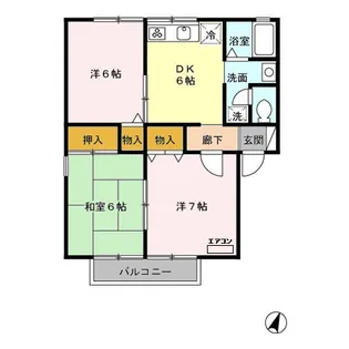 サウスメゾン B【2階】の間取り