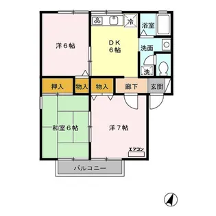 サウスメゾン B【2階】の間取り