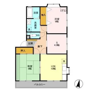 イーストグランドール B【2階】の間取り
